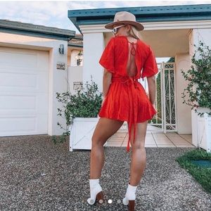 Sabo skirt red playsuit